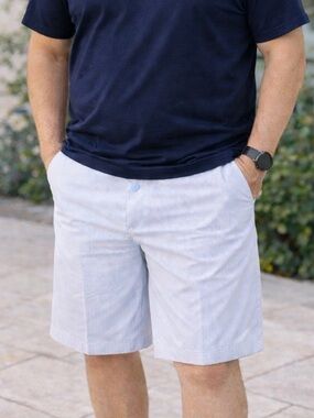 Nike Golf Pinstripe Shorts Light Blue Size 38 NWT Performance